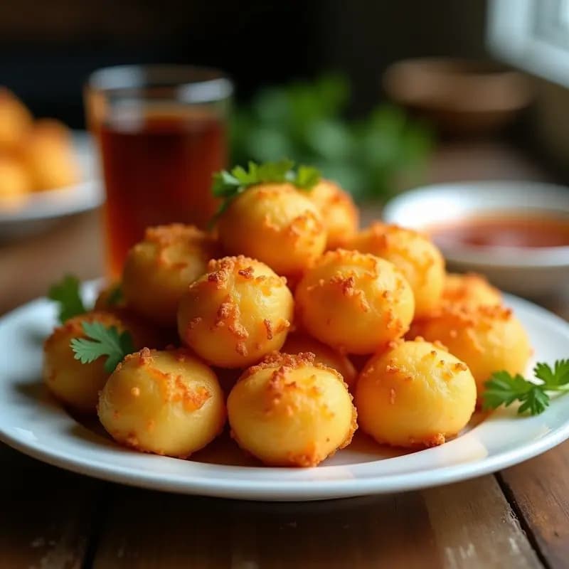 Buñuelos Colombianos de Queso Costeño: Aperitivo Crujiente y Alta en Proteína en Airfryer