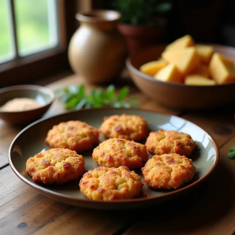 Bunuelos de Frijol Mungo con Azúcar de Coco: Postre Filipino Crujiente y Sin Lácteos