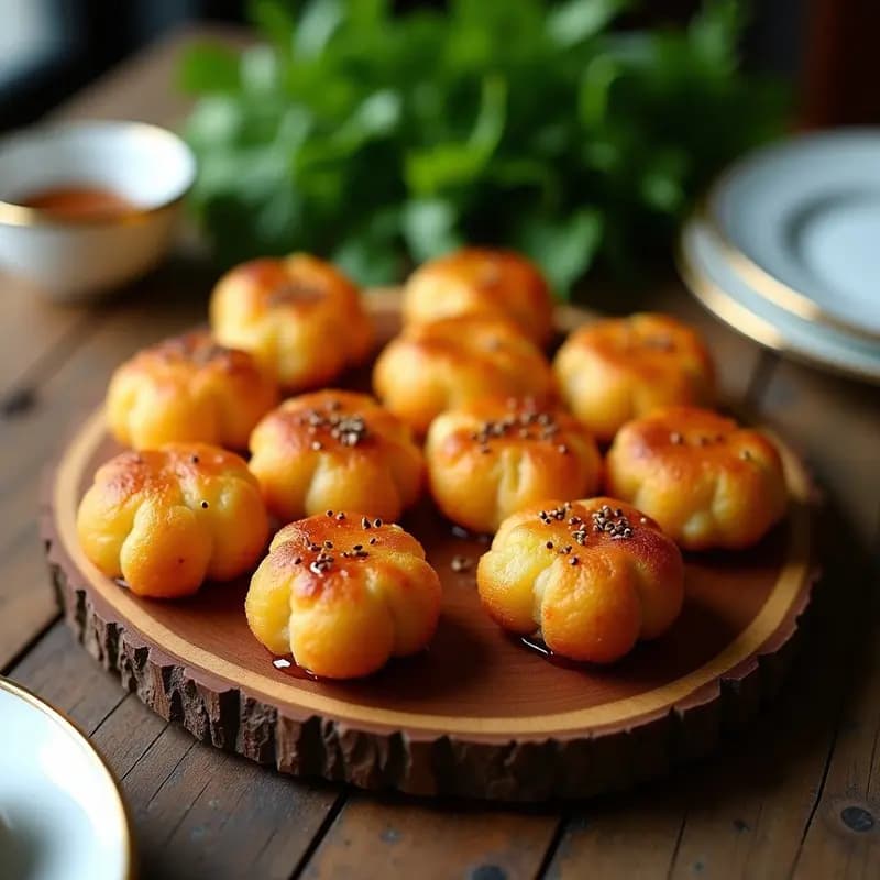 Buñuelos de Queso Fresco y Miel de Trufa: Aperitivo Colombiano Crujiente y Gourmet