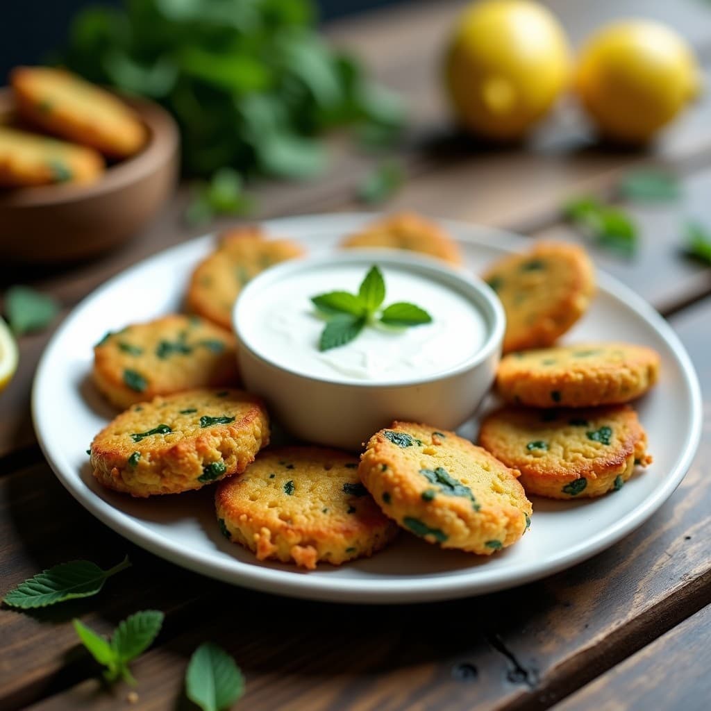Buñuelos de Quinoa y Espinacas con Dip de Yogur Griego: Aperitivo Proteico en Airfryer