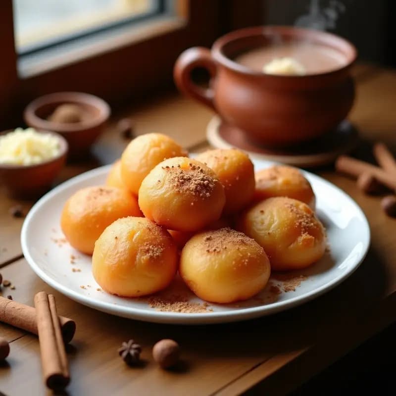 Bunuelos de Viento con Chocolate Caliente: Desayuno Colombiano Esponjoso en 15 Minutos