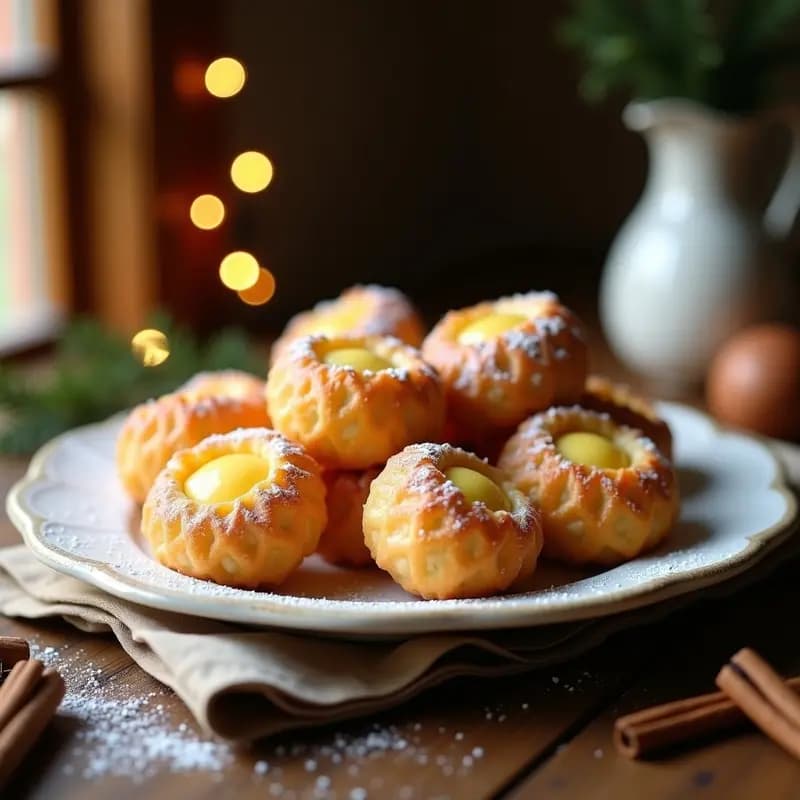 Buñuelos de Viento Rellenos de Crema Pastelera: Receta Navideña en Freidora de Aire