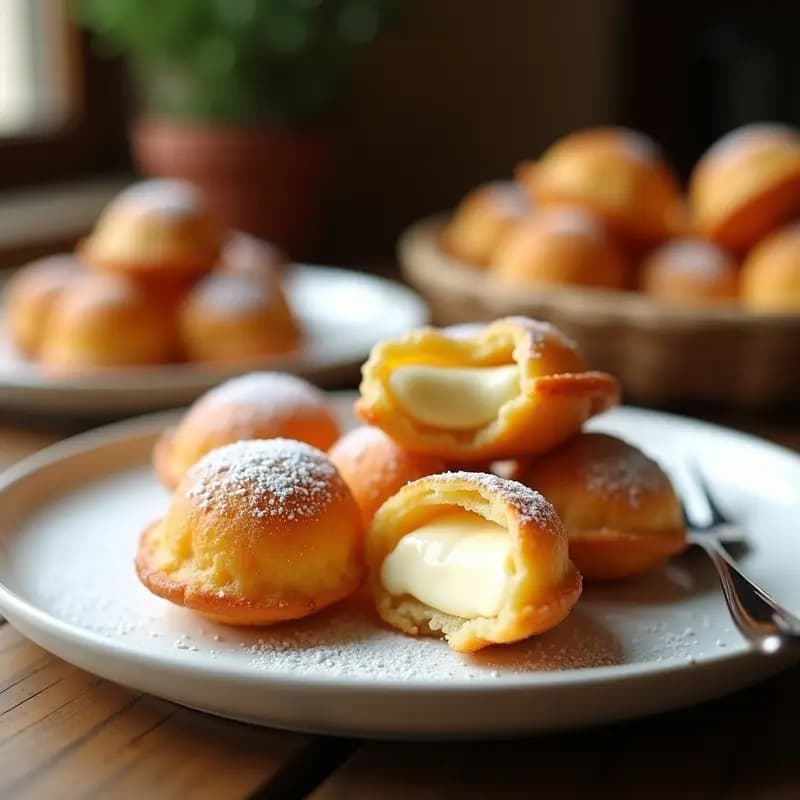 Buñuelos de Viento Rellenos de Crema: Postre de Feria Andaluza en Airfryer