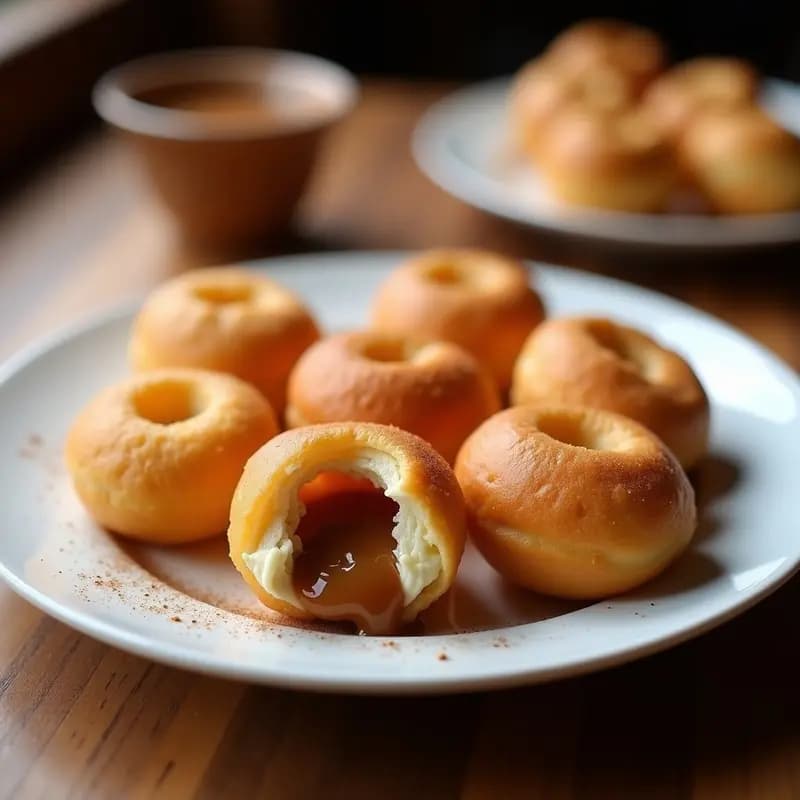 Buñuelos de Viento Rellenos de Crema de Dátiles: Postre Argentino Sin Gluten