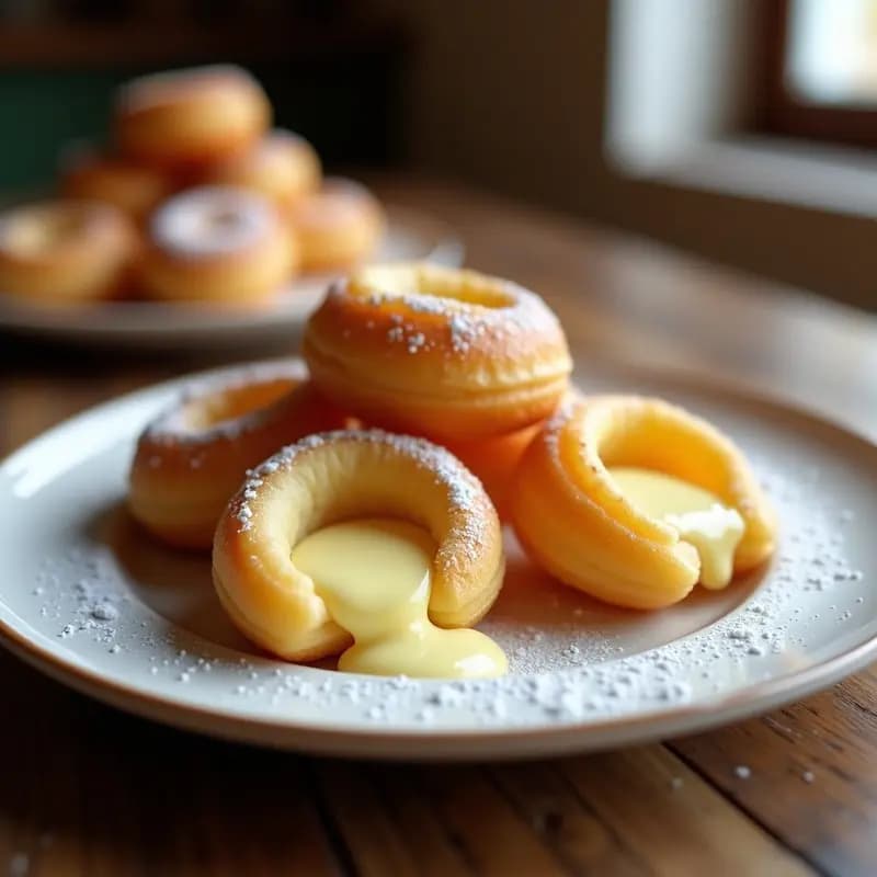 Buñuelos de Viento con Crema Pastelera: Postre Navideño Ligero y Esponjoso