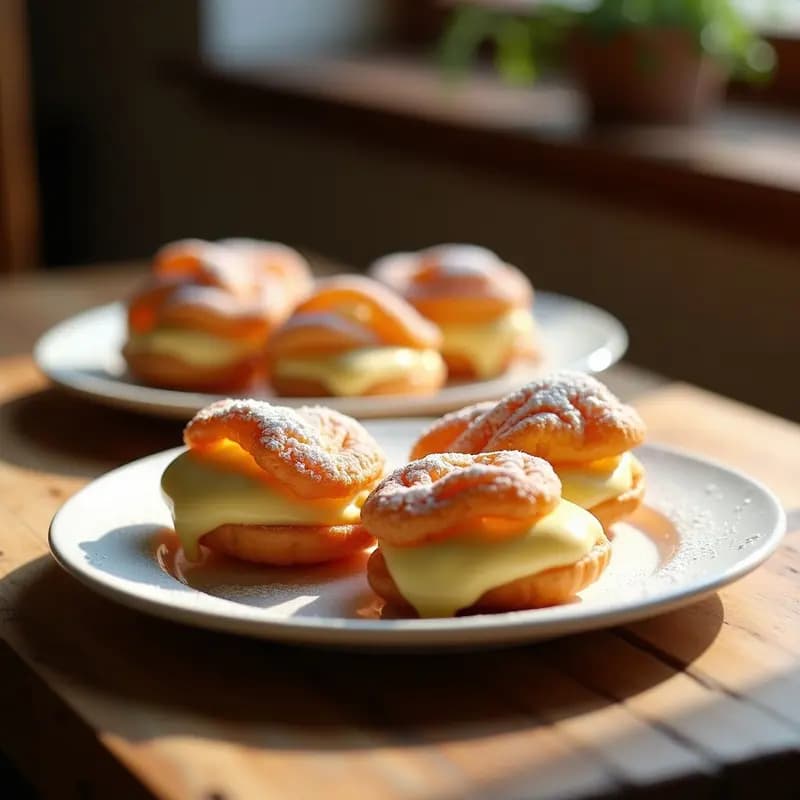 Buñuelos de Viento Rellenos de Crema Pastelera: Postre Clariso Clásico