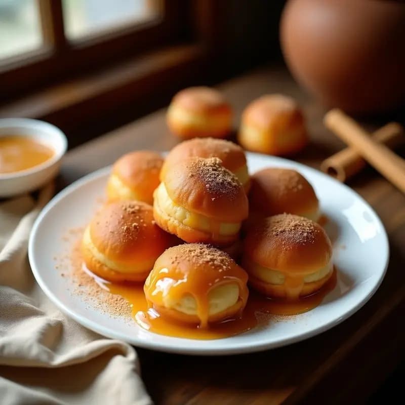 Bunuelos de Viento con Relleno de Dulce de Leche y Canela: Postre Chileno Crujiente