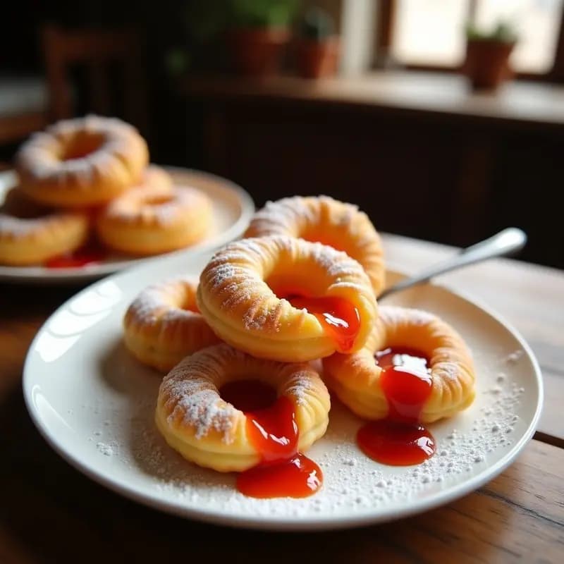 Buñuelos de Viento de Maza: Postre Venezolano Clásico con Mermelada de Guayaba