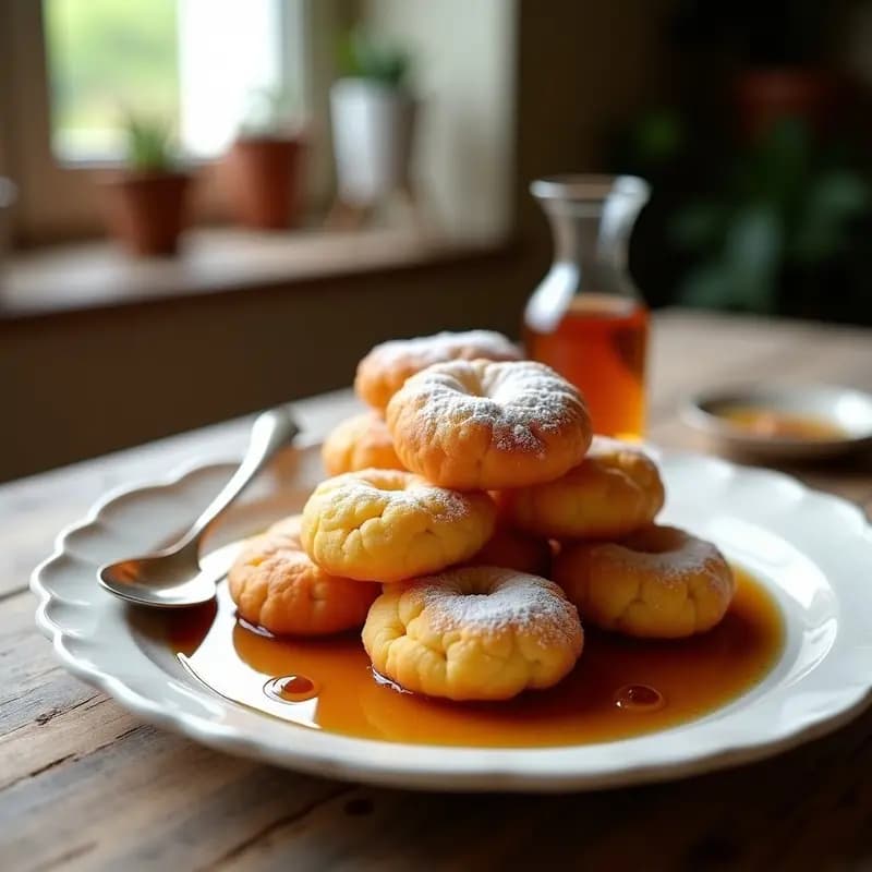 Buñuelos de Viento con Sirope de Arce: Postre argentino sin lactosa y en airfryer
