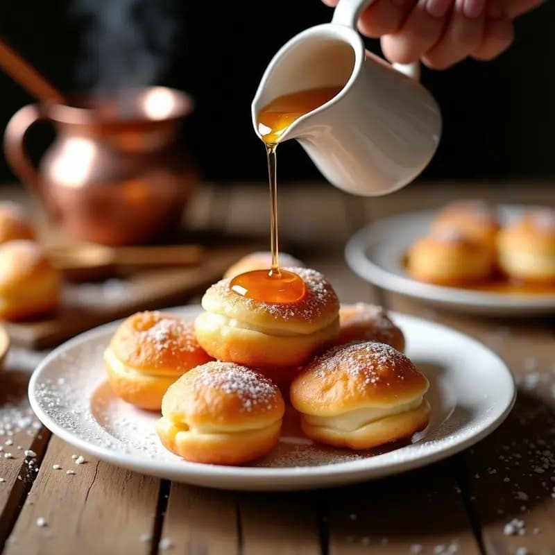 Bunuelos de Viento con Sirope de Arce: Postre Español Tradicional y Esponjoso