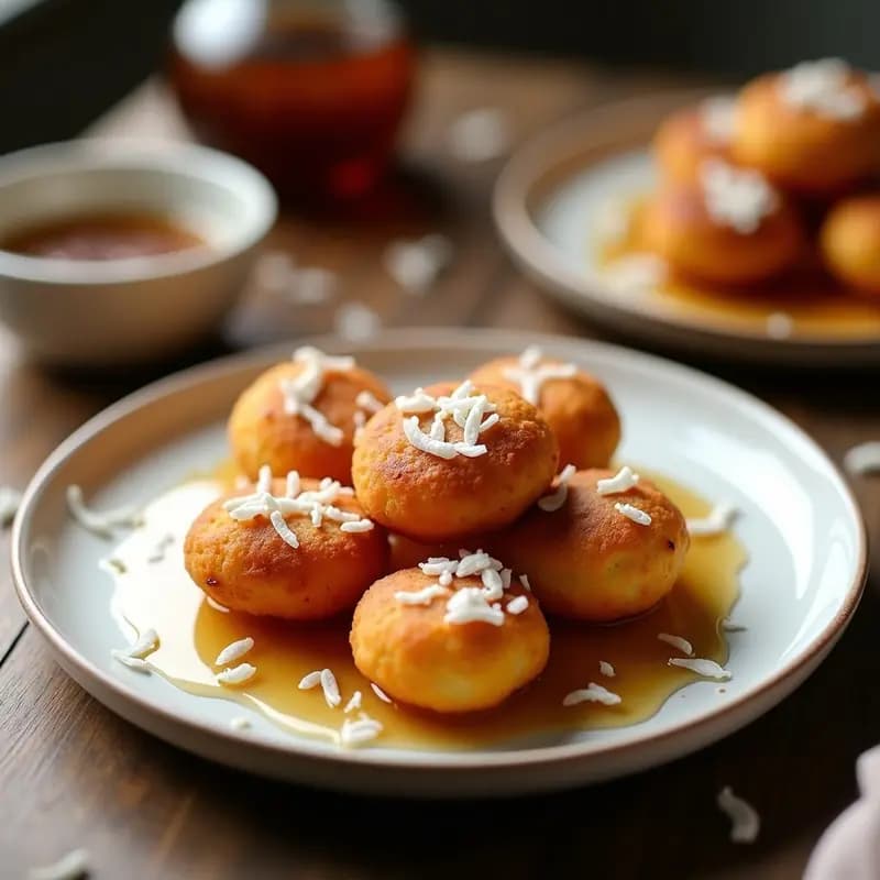 Buñuelos de Yuca con Syrup de Arce: Postre Colombiano Vegano y Sin Gluten en Airfryer
