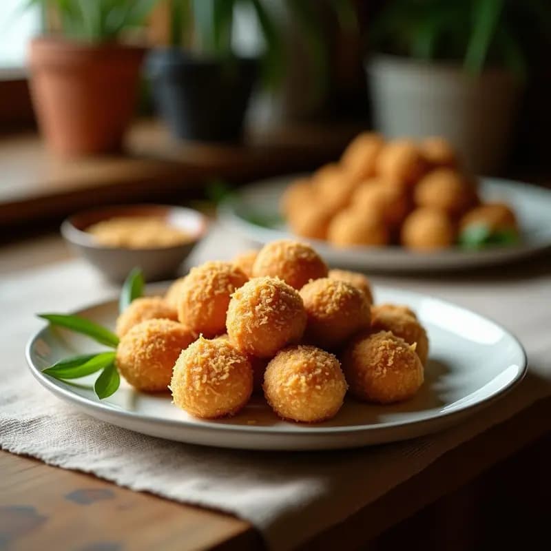 Bunut Kelapa Indonésio: Bolas de Coco Dulces y Crujientes en 20 Minutos