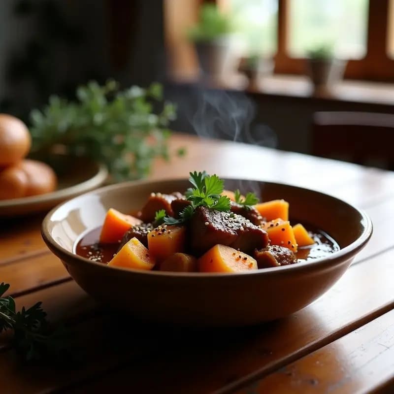 Bunyip de Cordero y Batata: Receta Australiana de Estofado en Olla Exprés