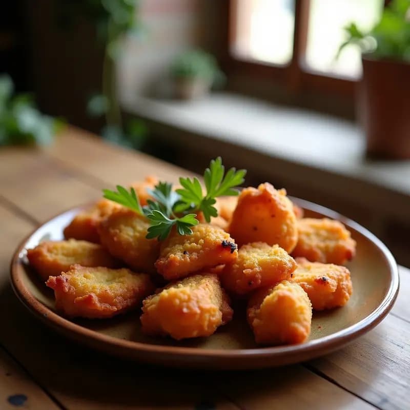 Bunyols de bacallà: Buñuelos Catalanes de Bacalao y Ajo Negro en Airfryer