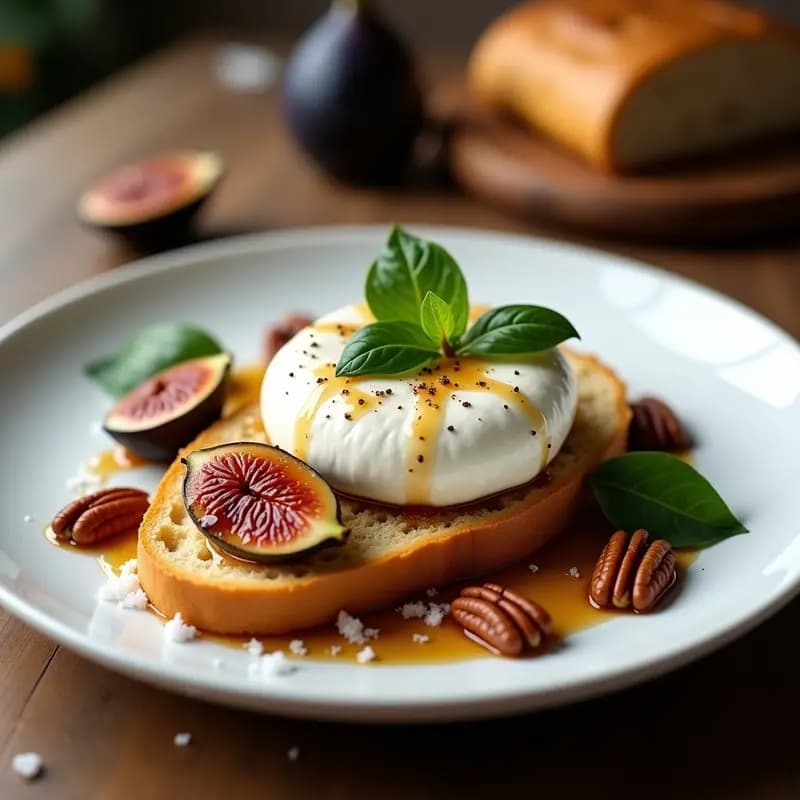 Buratta de Búfala con Higos Caramelizados y Nueces: Entrante Italiano Gourmet