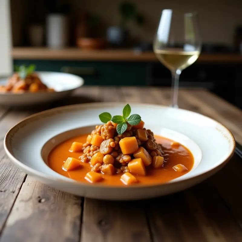 Burboñes a la Catalana: Guiso de Alubias con Morcilla Vegana