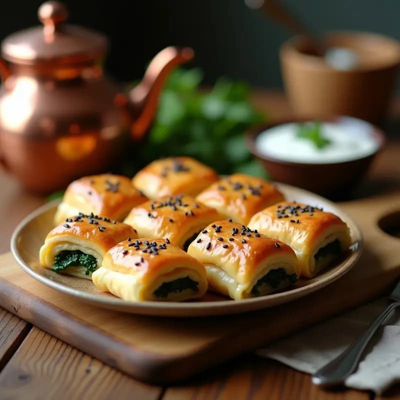 Burek de Espinacas y Queso Beyaz: Hoja de Yufka Rellena al Estilo Balcánico