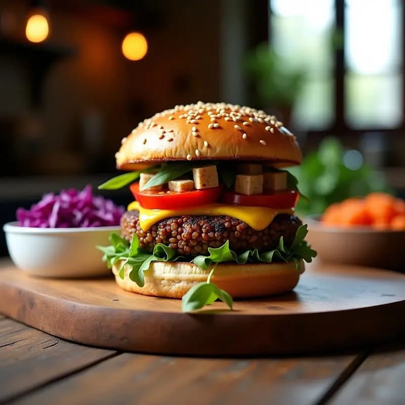 Burger de Lentejas y Remolacha con Pan de Trigo Espelta: Receta Alemana Vegana