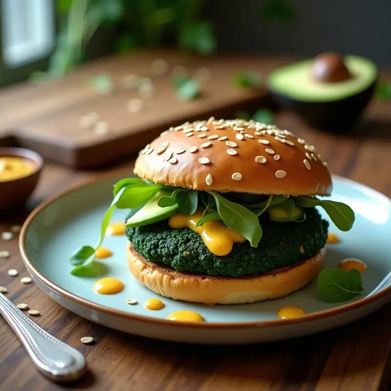 Burgers de Espirulina y Lentejas con Pan de Avena: Receta Vegana y Alta en Hierro