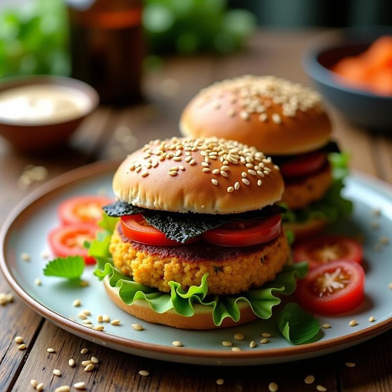Burgers de Garbanzos y Algas Nori: Receta Vegana con Sabor a Mar en Airfryer