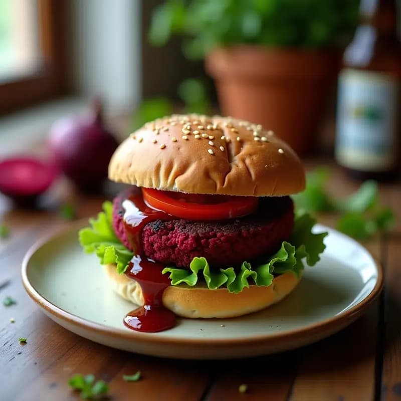 Burguer de Lentejas y Remolacha: Hamburguesa Vegana que Parece Carne