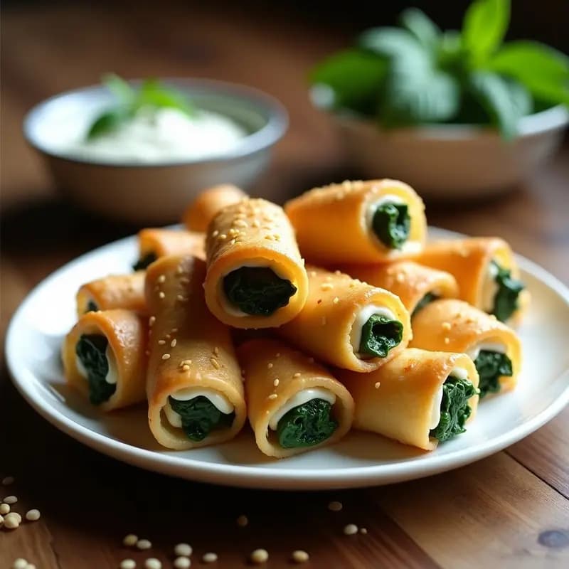 Buriq de Espinacas y Queso Akkawi con Hojas de Filo: Receta Libanesa en Airfryer