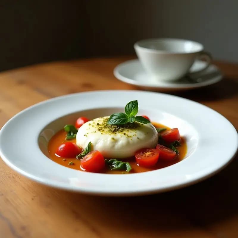 Burrata con Tomates Secos y Pesto de Albahaca: Receta Italiana para Desayunar como un Rey