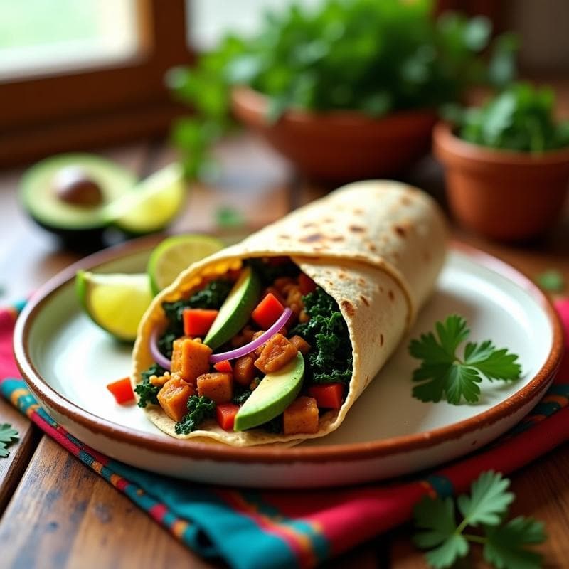 Burrito de Col Rizada y Jackfruit: Receta Vegana Mexicana para Llevar en Tupper