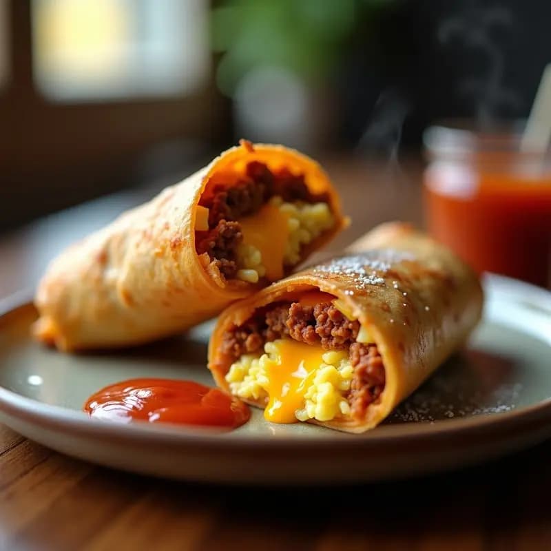 Burrito de Desayuno con Chorizo, Huevo y Queso: Receta Tex-Mex para Empezar el Día