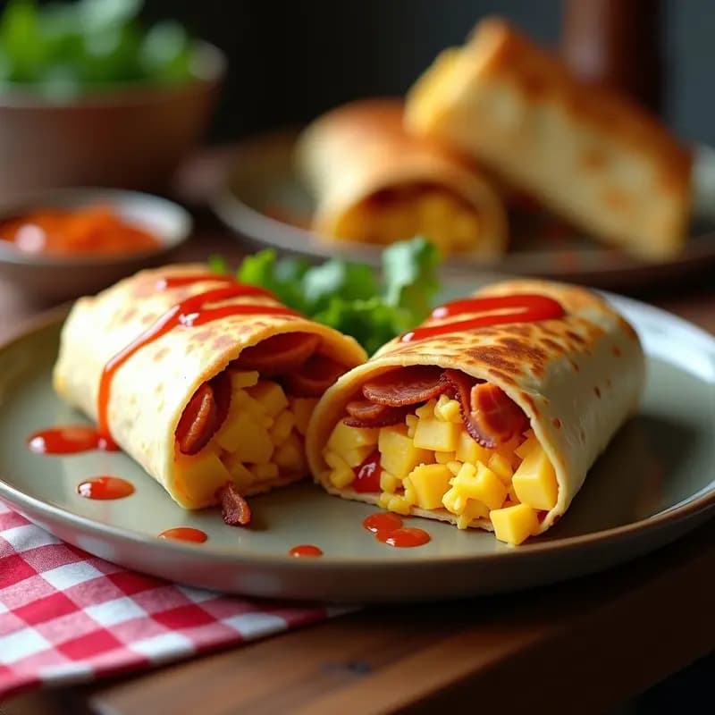 Burrito de Desayuno con Huevos, Bacon, Patatas y Queso: Receta para Empezar el Día