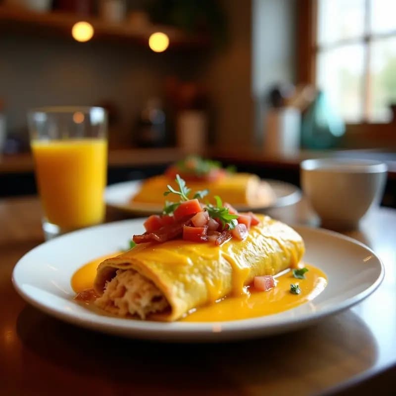 Burrito de Desayuno con Huevos, Bacon, Queso Cheddar y Salsa Ranchera: Receta para Cargar Pilas