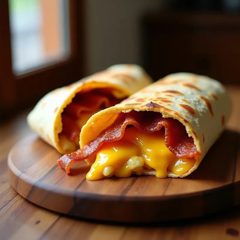 Burrito de Desayuno con Tortilla de Patata y Bacon: Receta para Llenarse de Energía