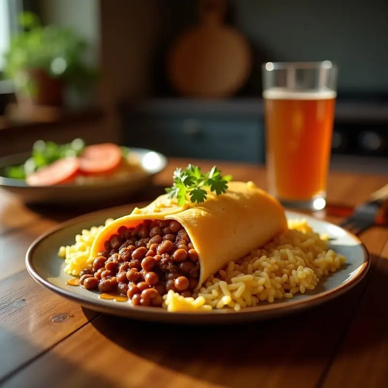 Burrito Gigante de Carne Asada, Queso, Frijoles Refritos y Arroz: Receta Tex-Mex para Comer como Rey