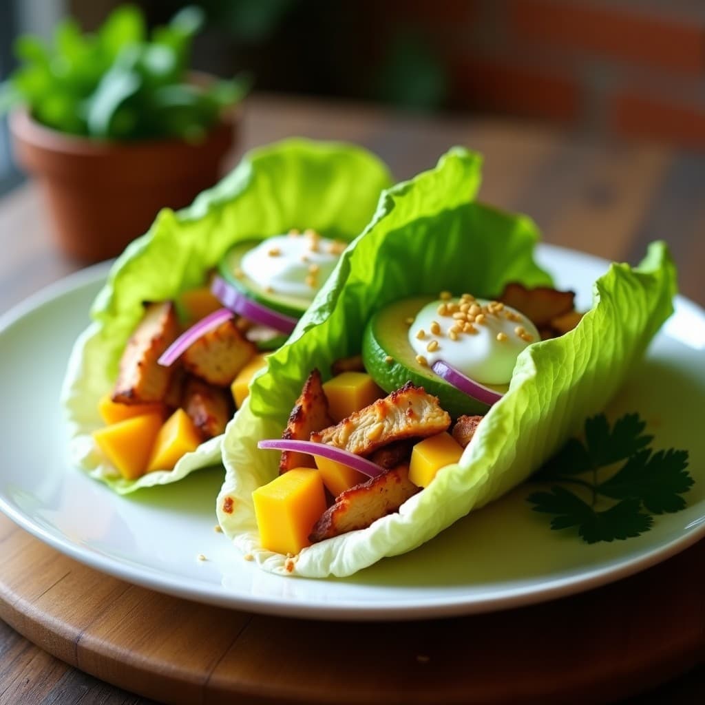 Burrito de Letuce Wrap con Pollo al Chipotle y Mango: Receta Keto y Sin Harina en 15 Minutos