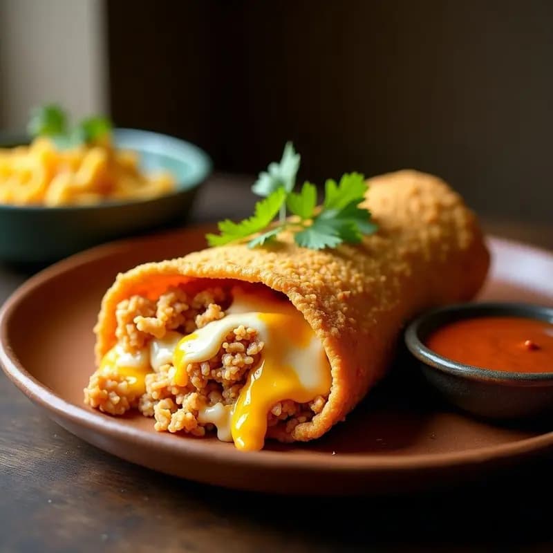 Burrito XXL de Carne y Queso con Salsa de Chipotle: Receta Mexicana para Grandes Apetitos