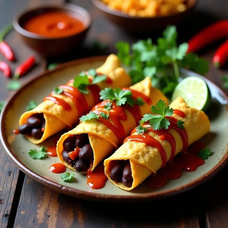 Burritos de Coliflor Rizada con Frijoles Negros y Salsa Chipotle: Receta Mexicana Keto y Sin Gluten