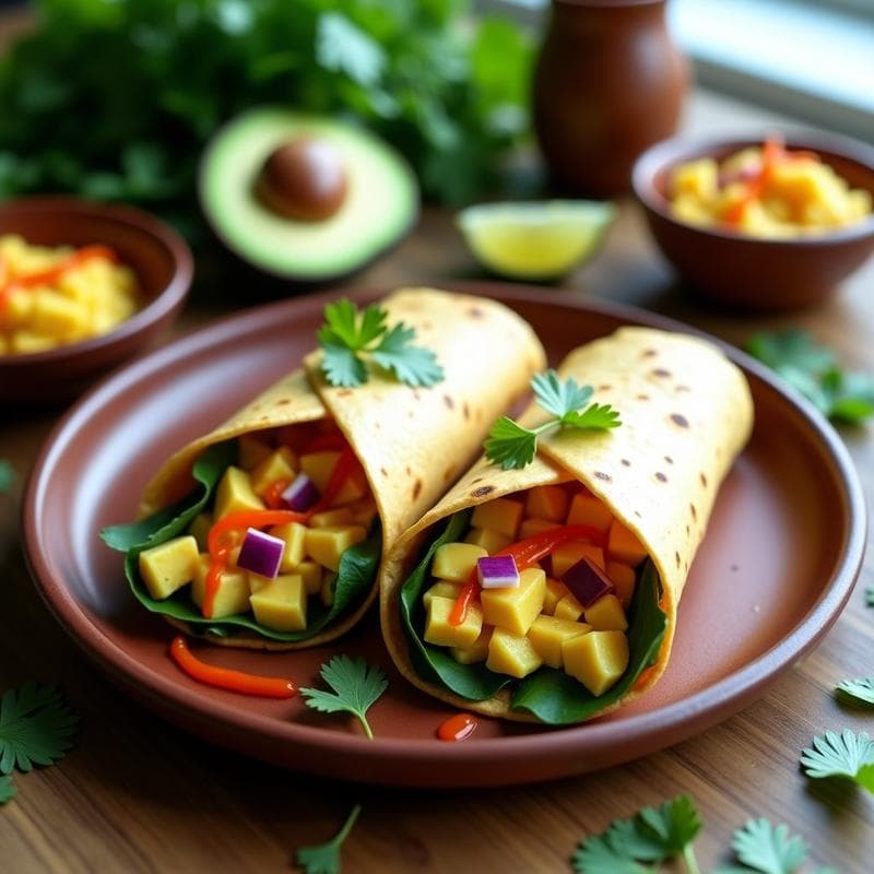 Burritos de Desayuno con Huevos de Lino y Aguacate: Receta Vegana en Thermomix