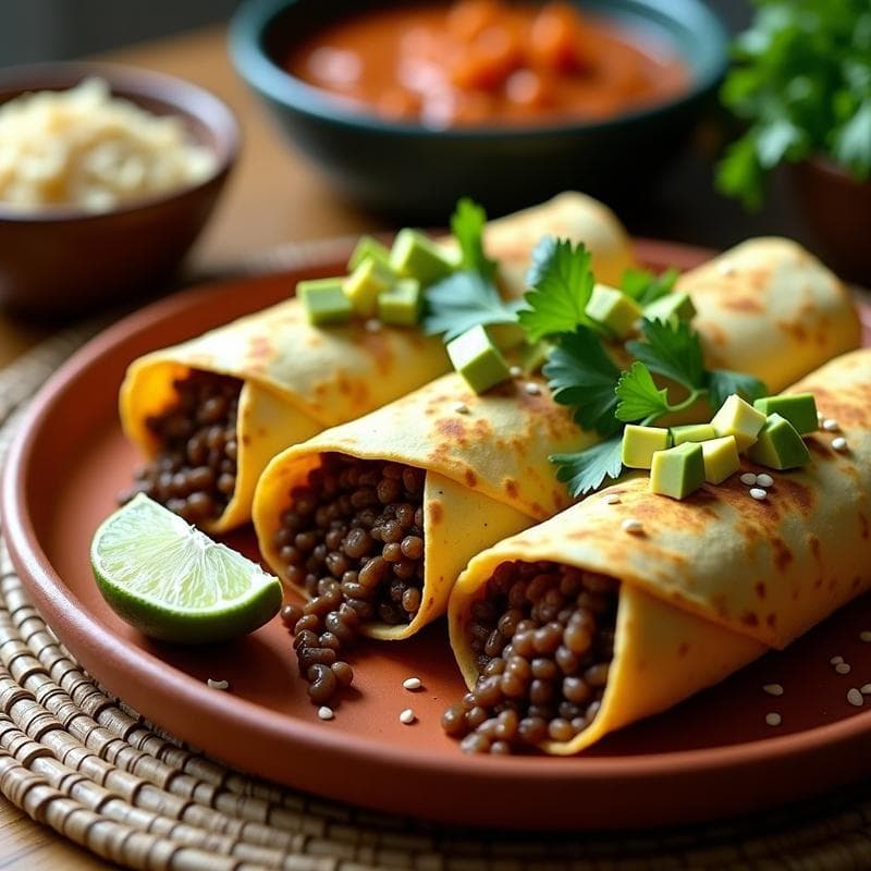 Burritos de Lentejas y Arroz Salvaje: Receta Mexicana en Olla Lenta para Tupper