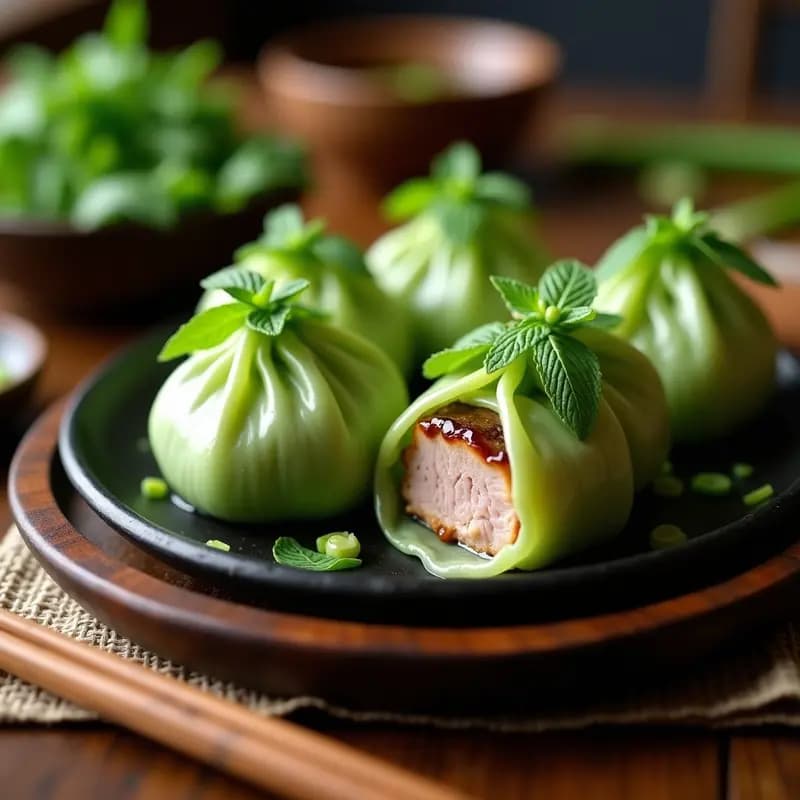 Bveh Chi Vietnamese de Cerdo en Hojas de Loto: Receta Tradicional al Vapor