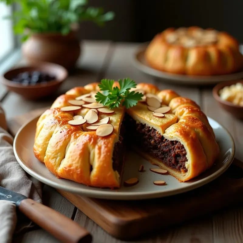 Bvosht de Carne y Ciruelas: Pastel Armenio Salado con Masa de Hojaldre Crujiente