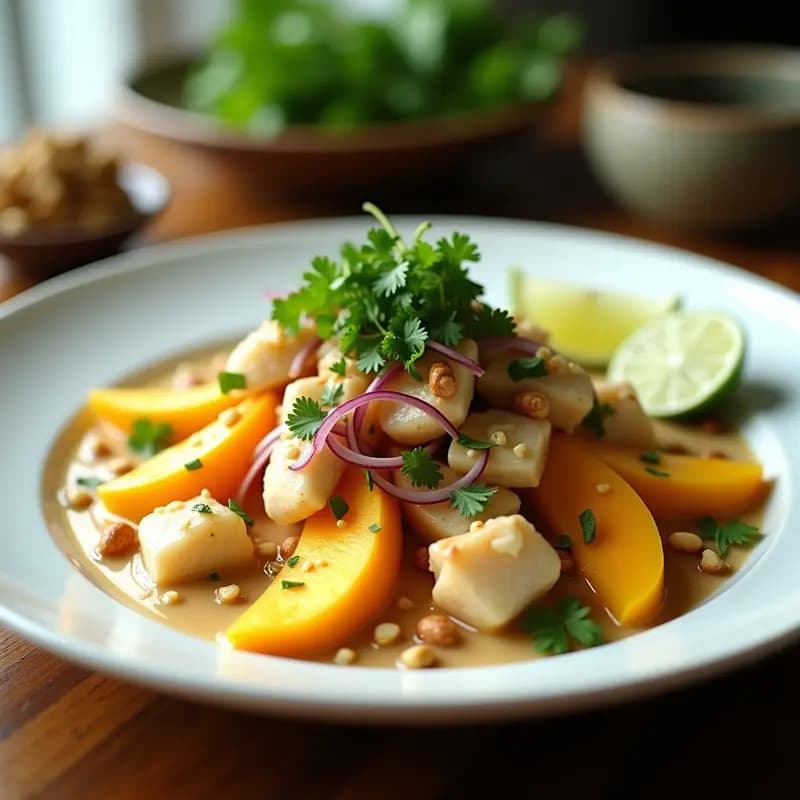 Bwoy de Cangrejo y Mango: Ensalada Tailandesa Fresca con Toque Dulce