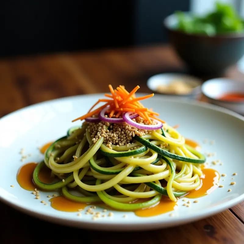Byeolrak Kyoja Coreano: Fideos de Calabacín con Salsa de Sésamo y Miel en Airfryer