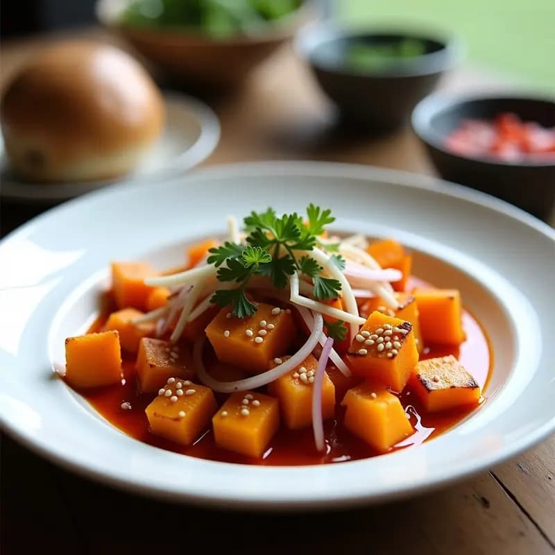 Byeongaan Muchim (Ensalada Coreana de Calabaza y Sésamo): Receta Vegana y Picante