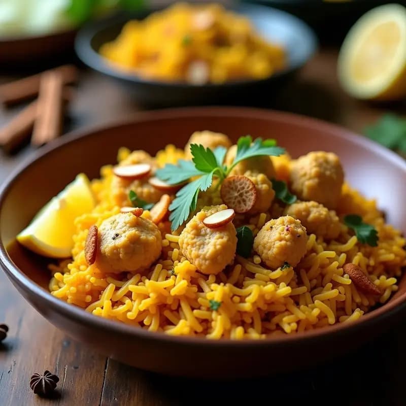 Byriani de Coliflor y Pollo al Curry: Receta Pakistana Keto en Olla Rápida
