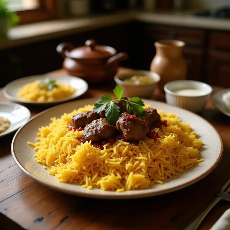 Byriani de Cordero con Arroz Basmati y Azafrán: Receta hindú Tradicional en Olla