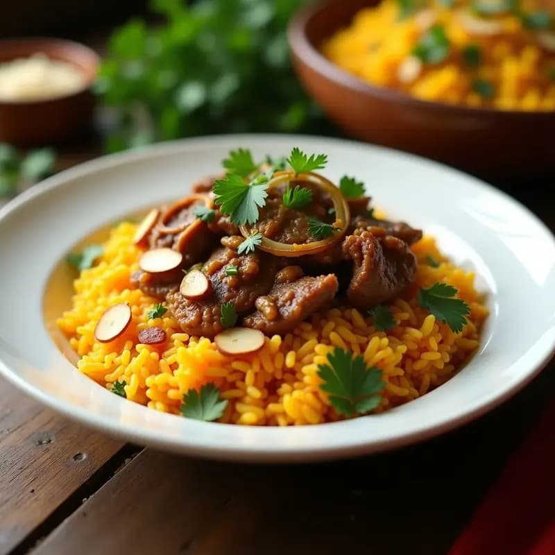 Byriani de Cordero con Arroz Basmati y Pasas: Receta Pakistani Festiva