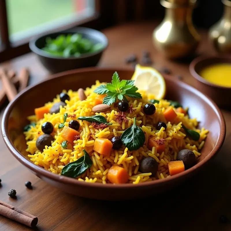 Byriani de Vegetales y Azafrán: Receta India en Olla Express con Toque Persa