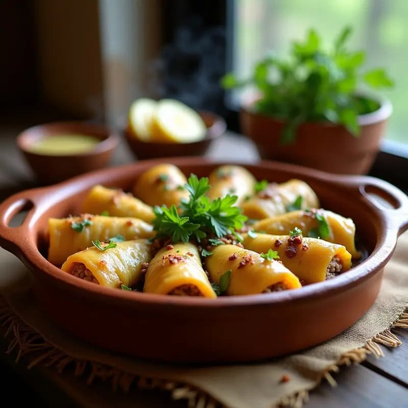 Bzaghi Armenio con Carne Picada y Especias: Rollitos de Col Tradicionales al Horno