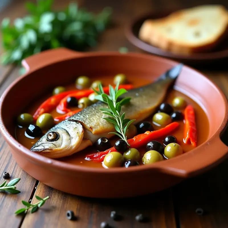 Caballa en Escabeche Andaluza con Pimientos y Aceitunas: Receta Española de Aprovechamiento