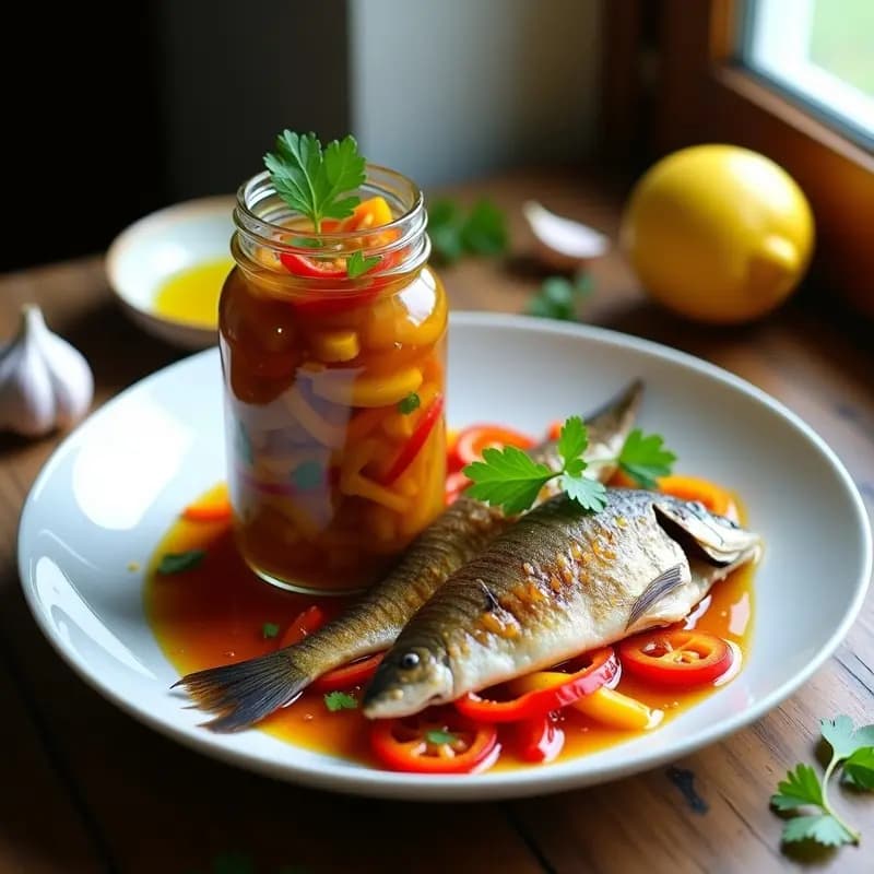 Caballa a la Escabeche con Pimientos y Cebolla: Receta Peruana en Frasco Alta en Omega-3